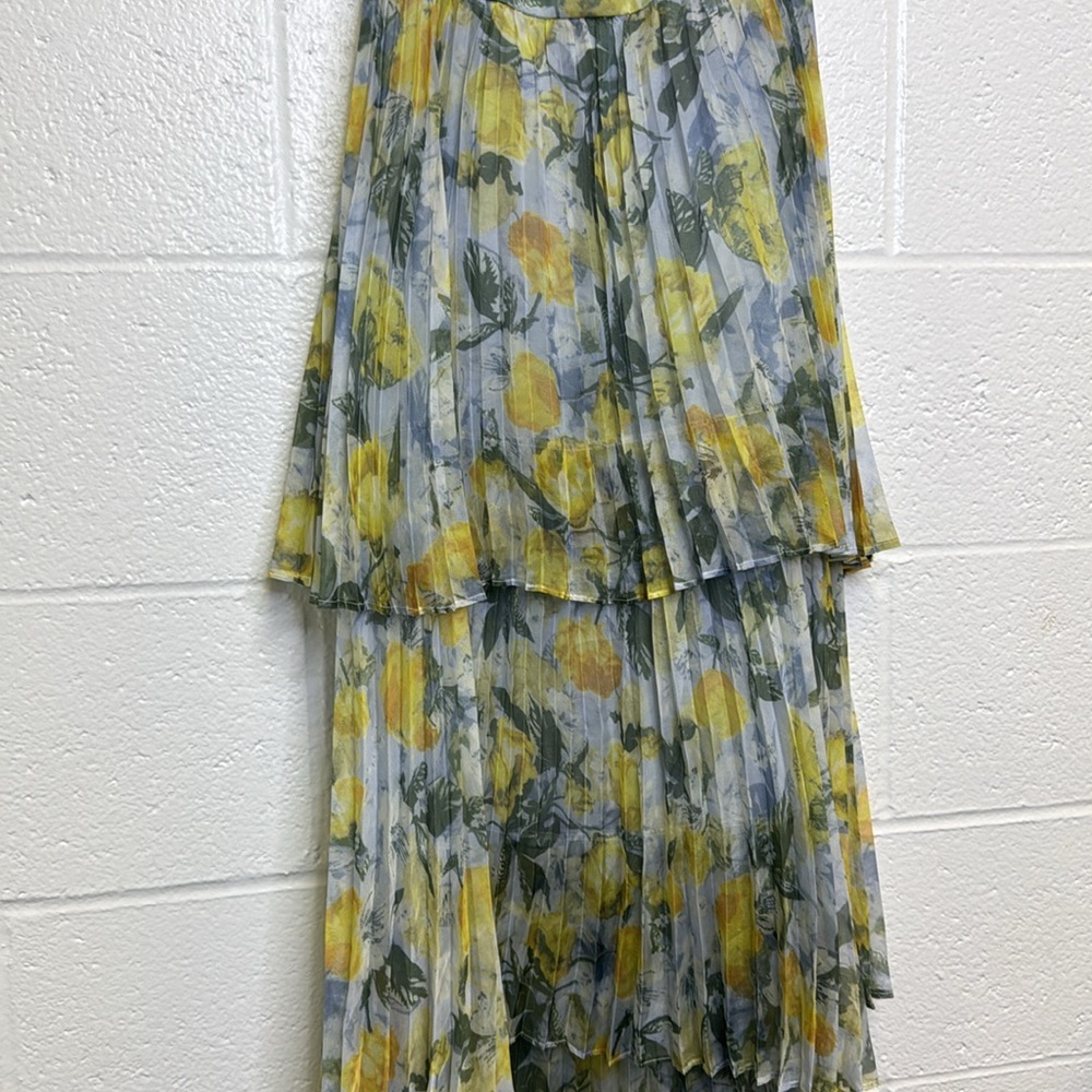 o.p.t. Yellow and Green Tiered Ruffled Maxi Sundress - Picture 6 of 12